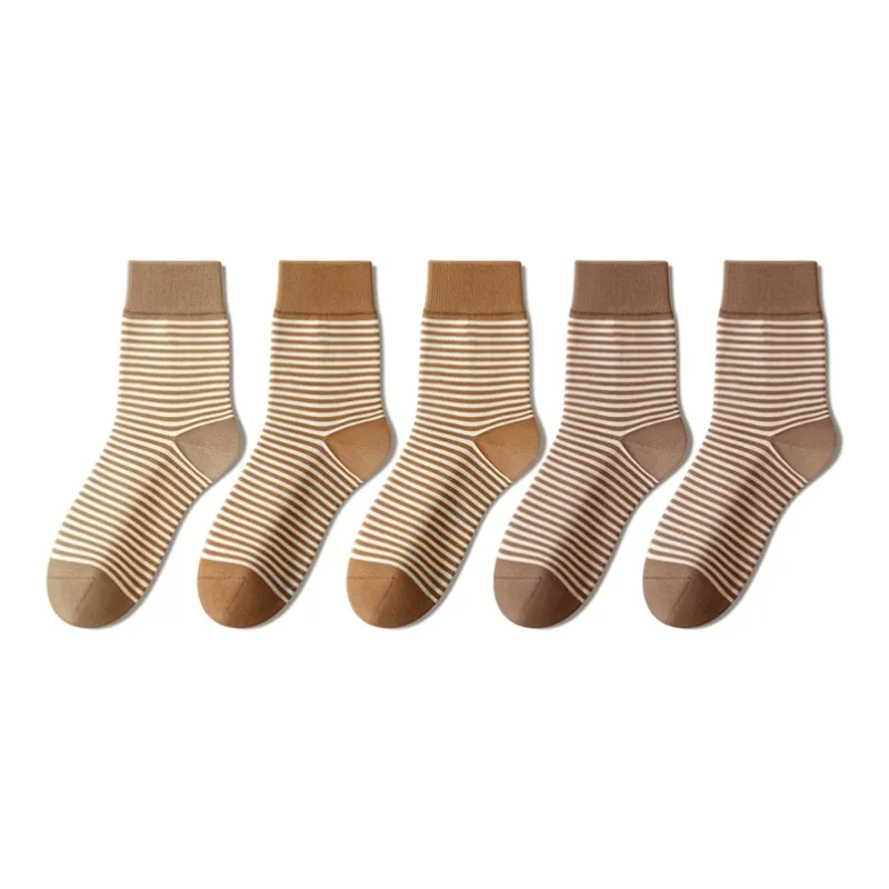 YINSHILIANGPIN Mid Calf Socks Women's 5 Pack-25