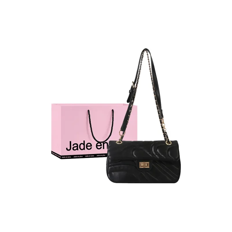 Jade En Plus Niche Texture PU Shoulder Bag, Crossbody Bag Regular Women's White/Apricot/Black-10