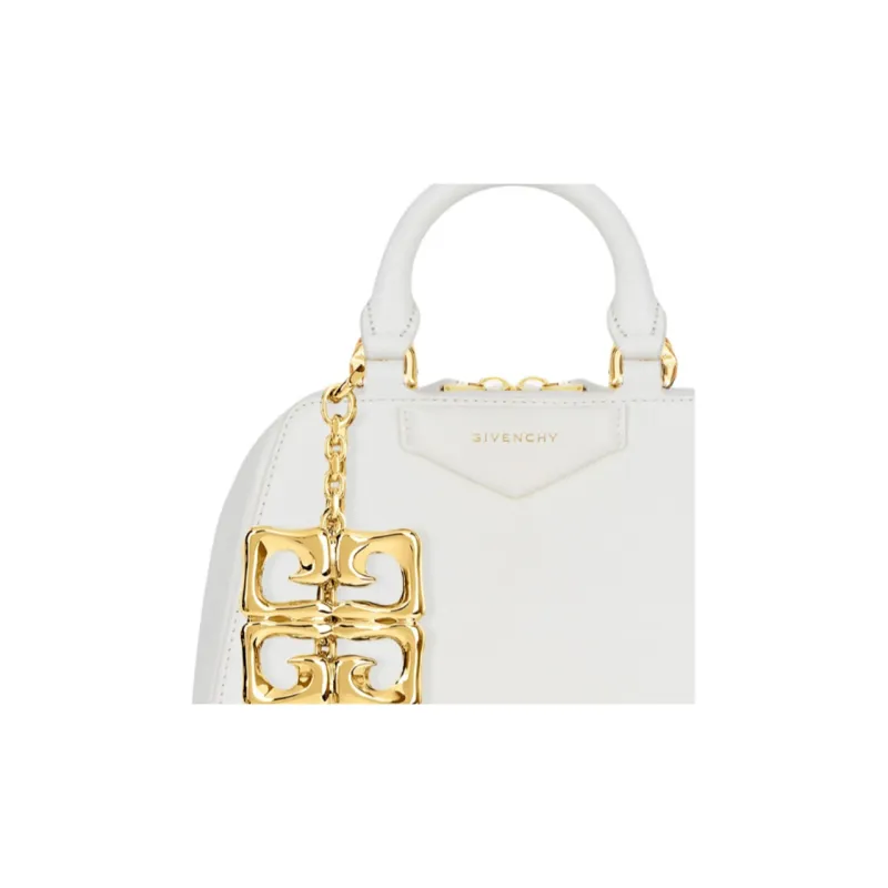 GIVENCHY Antigona Buffalo Leather Shoulder Bag, Crossbody Bag, Handbag Extra Mini Women's Ivory White-4