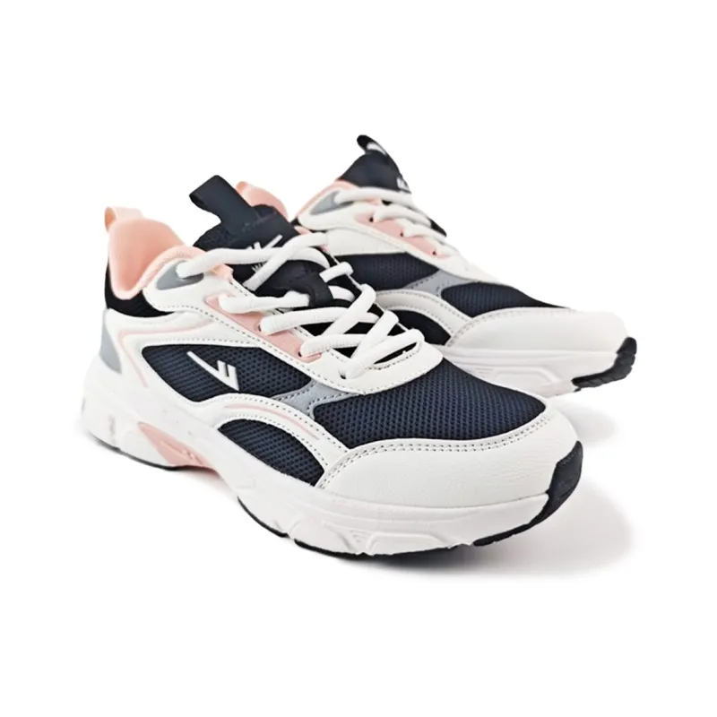 Warrior Anti-Slip And Wear-Resistant Height Increasing Low-Top Chunky Sneakers Women's White Black Pink-1