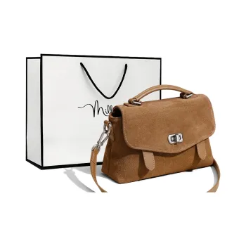MILLIE'S Cow Leather One Shoulder Handbag Regular Women's Caramel Brown/Wine Purple
