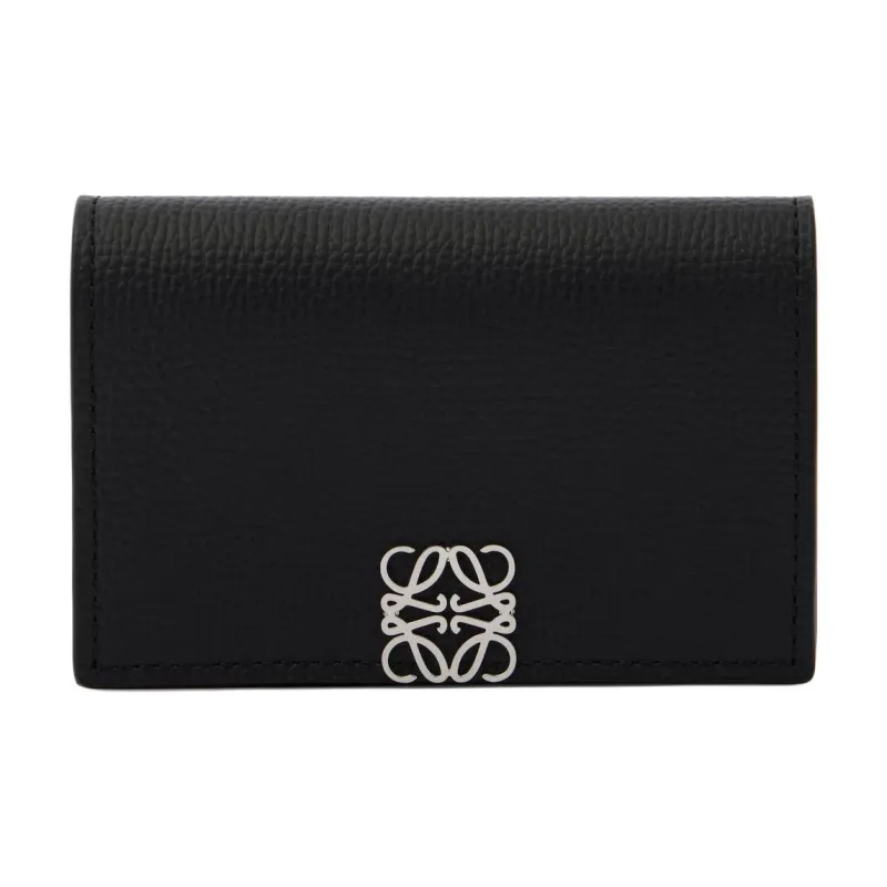 LOEWE Anagram Calfskin Wallet Women's Black-0