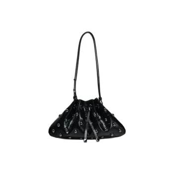 ZARA Polyurethane Handbag Shoulder Bag Mini Women's Black