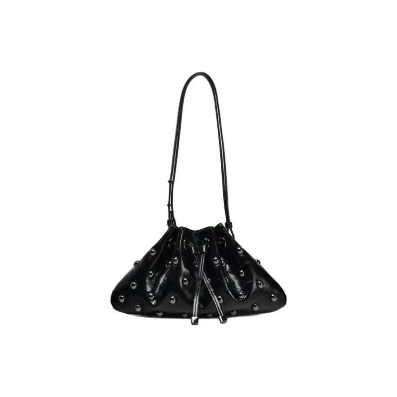 ZARA Polyurethane Handbag Shoulder Bag Mini Women's Black-0