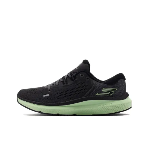 Skechers Durable Breathable Lightweight Low Top Running Shoes Men's Black Cyan