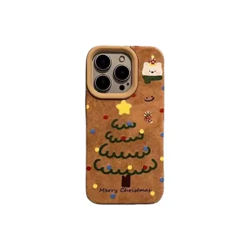Beams TPU Material Fall And Winter Suede Christmas Tree Phone Case Compatibility Iphone16/15/14/13/12/11Pro/ProMax/Plus