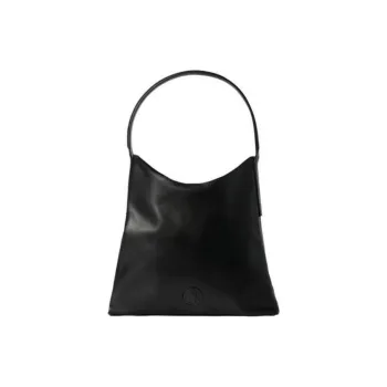 INES DE LA FRESSANGE Smooth Calf Leather Tote Bag, Shopping Bag, Shoulder Bag Medium Size Women's Black