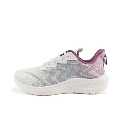 Warrior Anti Slip And Wear Resistant Height Increasing Low Top Running Shoes Women's White Blue Purple