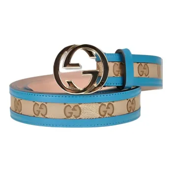 GUCCI Canvas Belt Women's Multicolor 3.1CM
