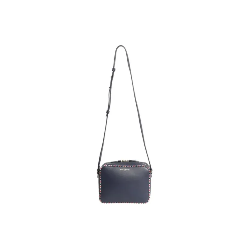 INES DE LA FRESSANGE Calfskin Shoulder Bag Women's Blue-1
