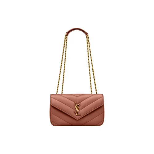 SAINT LAURENT LOULOU Sheepskin Handbag Shoulder Bag Small Size Women's Name Rose Sand