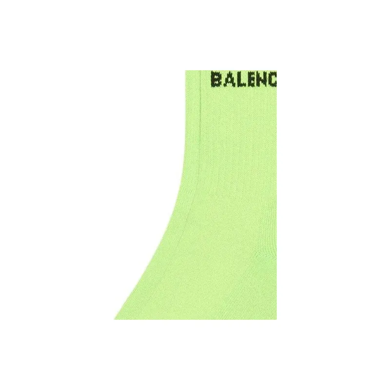 Balenciaga Sporty B Tennis Socks 'Lemon/Black'-4