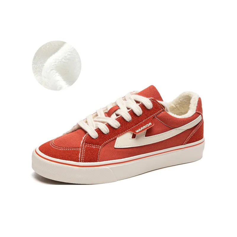 Warrior Low Top Canvas Shoes Unisex Red Beige-1