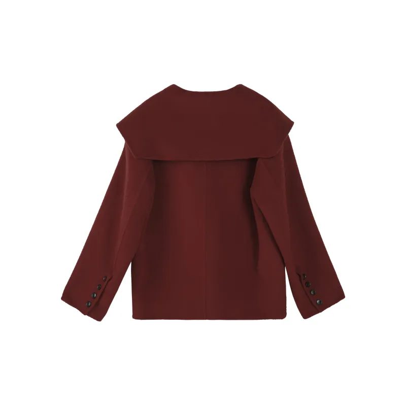 Fstudio Korean Style Languid Advanced Petite Wool Coat Women's Red-1