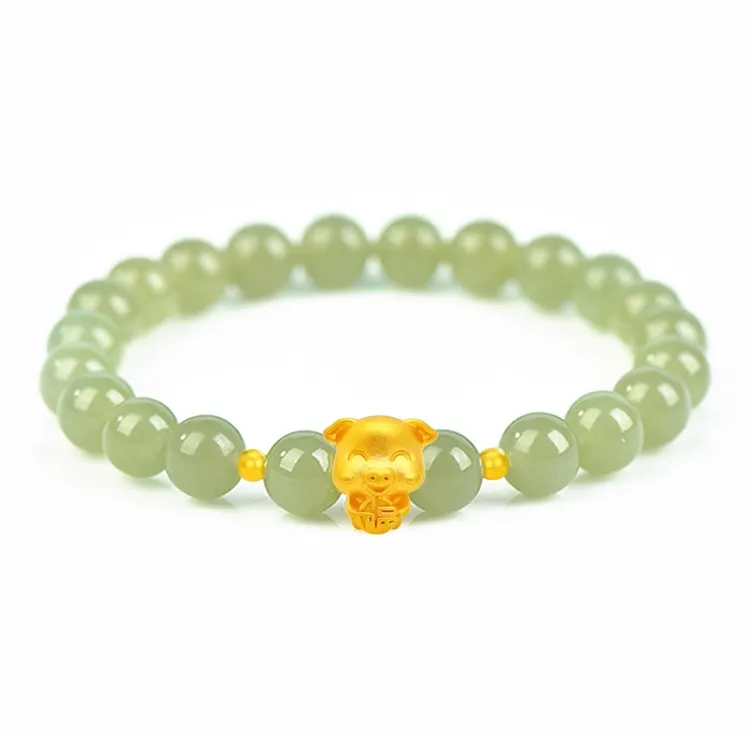 9i Hetian Jade Bracelets Pale Greenish White Jade Women's-12