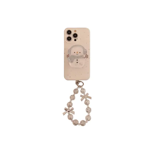 Cuttlefish Grid ABS+PC Material Winter Snowman Rocking Stand Phone Cases Compatible With Apple 16/15/14/13/12/11