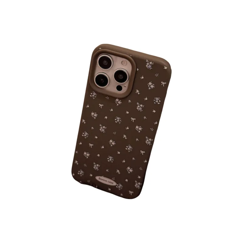 Cuttlefish Grid TPU Material Vintage Small Floral Creative Phone Case Compatible With Apple 16/15/14/13/12/11-7