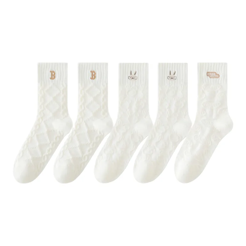 Lan Miao Mid Calf Socks Women's 5 Pack-7