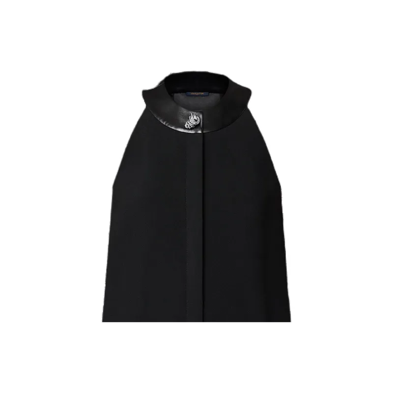 LOUIS VUITTON Leather Accent Straight Dress-3