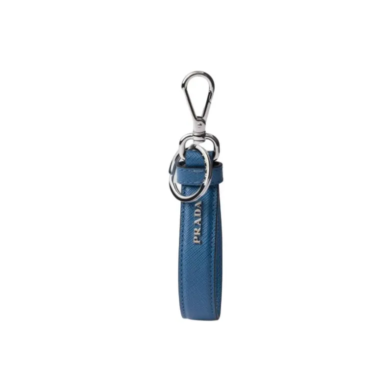 PRADA Leather Keychains Men's Blue-1