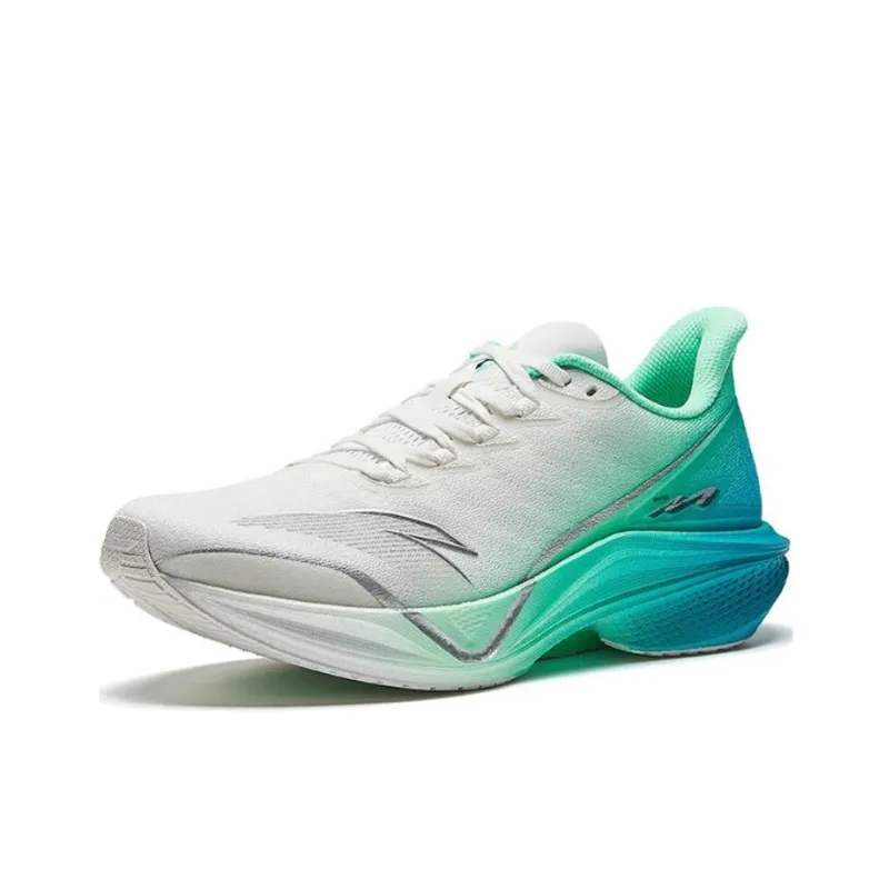 Anta Horsepower 5.0 Wear-Resistant Cushioning Rebound Low-Top Nitrogen Technology Running Shoes Men's White Green Blue-1