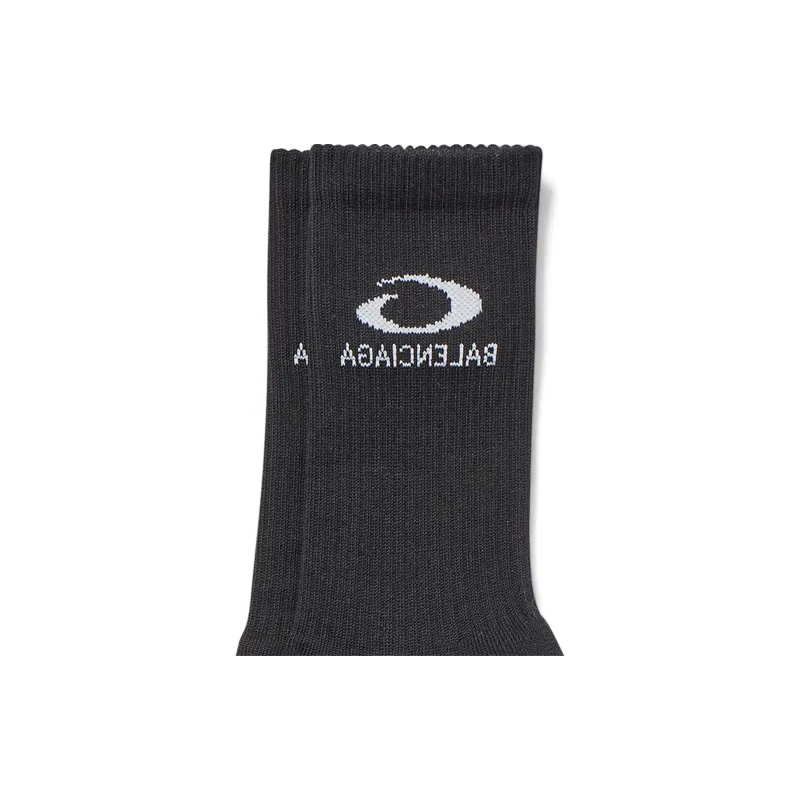 Balenciaga Loop Sports Icon Socks 'Black/White'-3