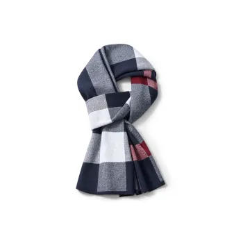 SEPTWOLVES Sheep Wool Knit Scarf Scarf Unisex Navy Blue/Dark Gray/Beige Gray