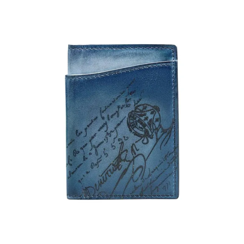 BERLUTI Calfskin Wallet Men's Blue-0
