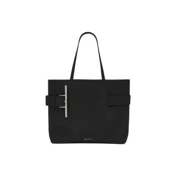 Alexander McQueen T Bar Sling Grained Calfskin Tote Bag Shopping Bag Handbag Women's Black