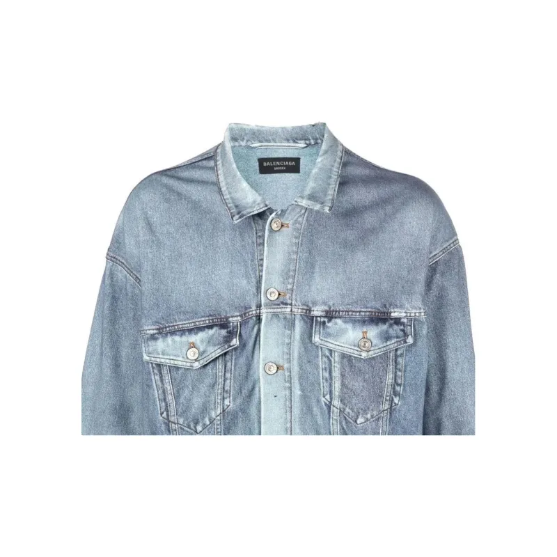 Balenciaga Denim Jackets Men Blue-1