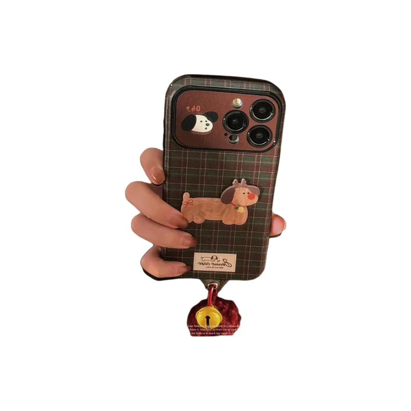 Cuttlefish Grid TPU Material Vintage Plaid Niche Phone Case Compatible With Apple 16/15/14/13/12/11-1