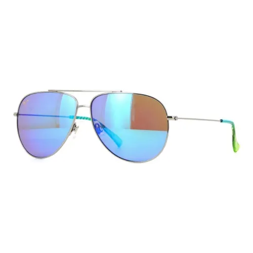 Maui Jim Metal Aviator Sunglasses Unisex Silver