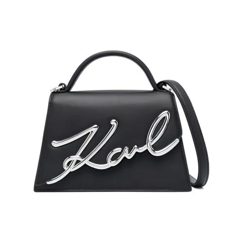 warmth LAGERFELD Calfskin One Shoulder Handbag Trumpets Women's Black