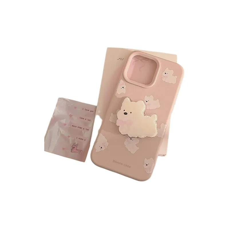 Cuttlefish Grid TPU Material Cute West Highland White Terrier Phone Case Compatible With Apple 16/15/14/13/12/11-6