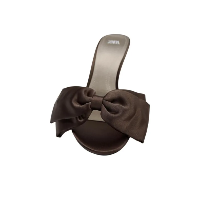 ZARA PU Polyurethane Abrasion Resistant Slide Slippers Women's Brown-4