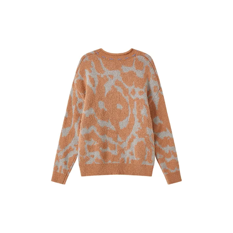 WULISHAONIAN Sweater Unisex Orange Gray-1