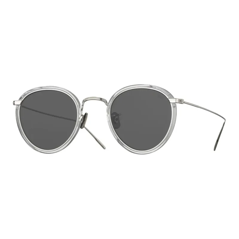 EYEVAN 7285 Acetate Plastic Metal Β-Titanium Oval Sunglasses Unisex Gray-0