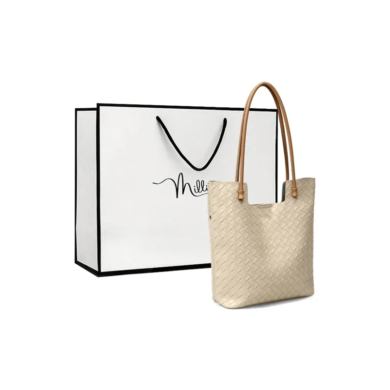 MILLIE'S Cow Leather With Synthetic Leather Handbag, Shoulder Bag, Bucket Bag Tubas Women's Black, Beige-0