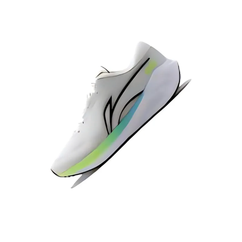 LiNing Wave V2 Cushioning, Slip Resistant, And Abrasion Resistant Low Top Casual Running Shoes Men's White Green-2
