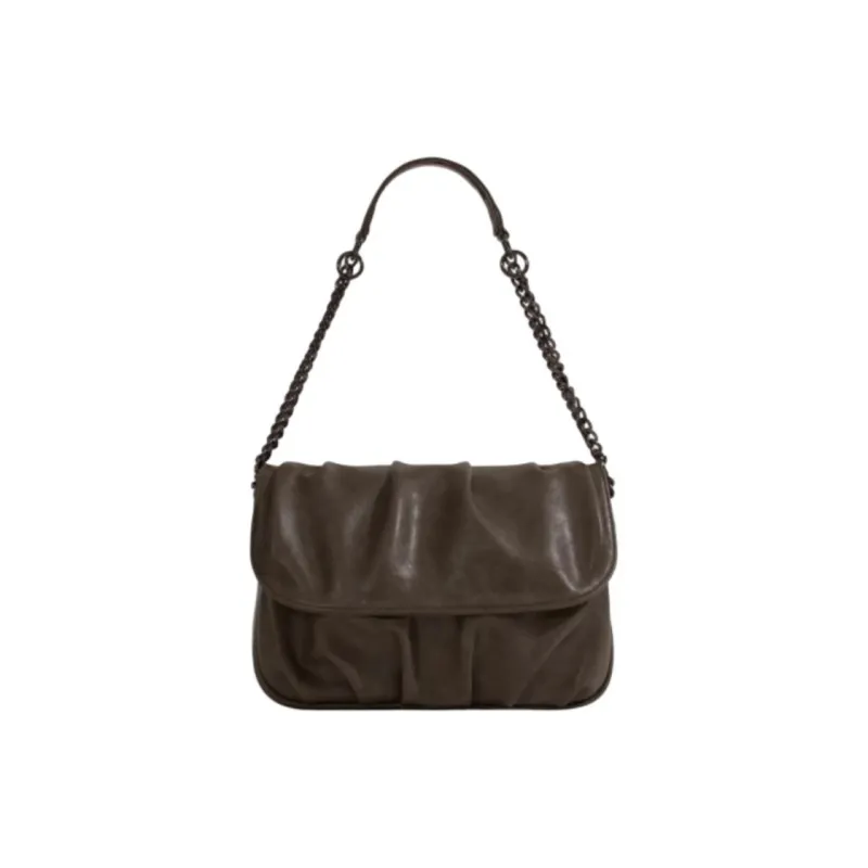 ALICE MARTHA Pure Vegan Leather Shoulder Bag Unisex Taupe-1