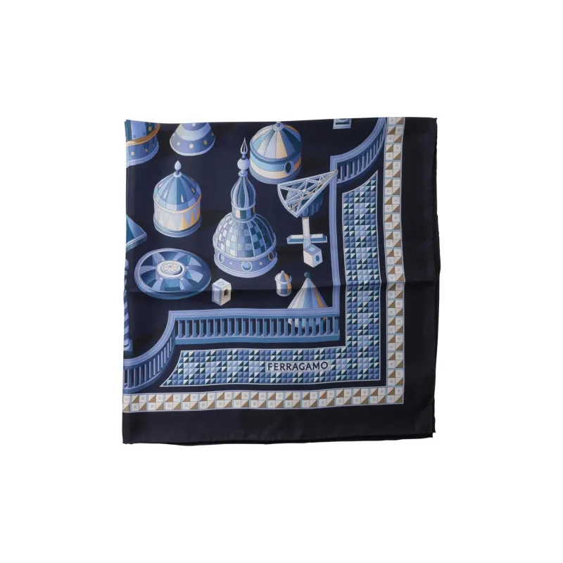 Ferragamo Graphic Printed Finished Edeg Scarf-0