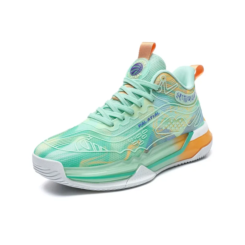 PALATIAL Aurora Basketball Shoes Men High Top Black Green/White Water Blue/Black Rose Red/Light Green-9