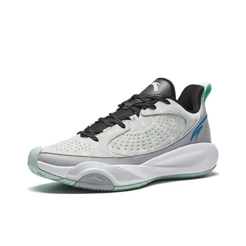 Anta Windhole 4th Generation Cushioning Wear-Resistant Low-Top Basketball Shoes Men's Gray-1