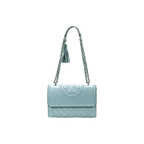 TORY BURCH Fleming Nappa Leather Crossbody Bag Shoulder Bag Small Size Women's Light Blue