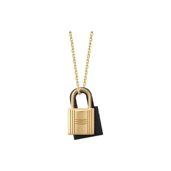 HERMES O'Kelly Metal Necklaces Women's Black Gold