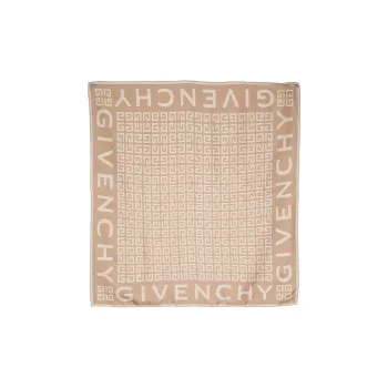 Givenchy Silk Silk Scarves Women's Sandy Brown/Beige