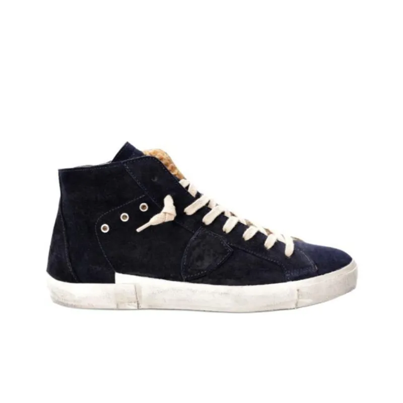 PHILIPPE MODEL Prsx Tennis High Top Skateboard Shoes Men's Dark Blue-1
