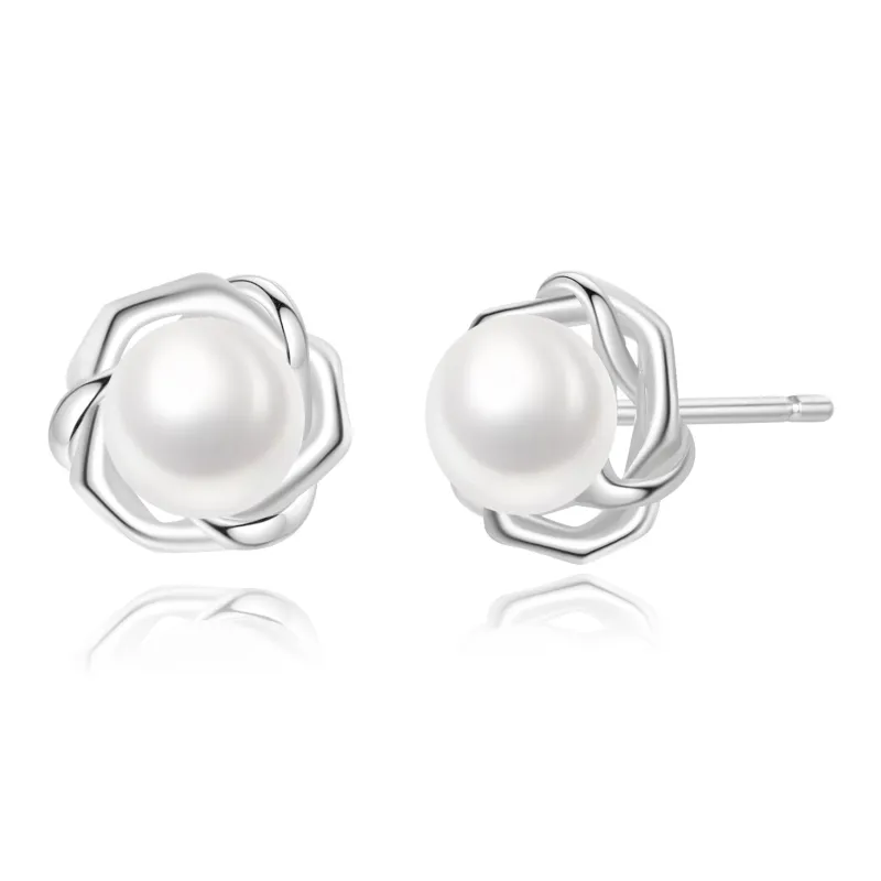 Branded Jewelry Pearl Stud Earrings Women's-0