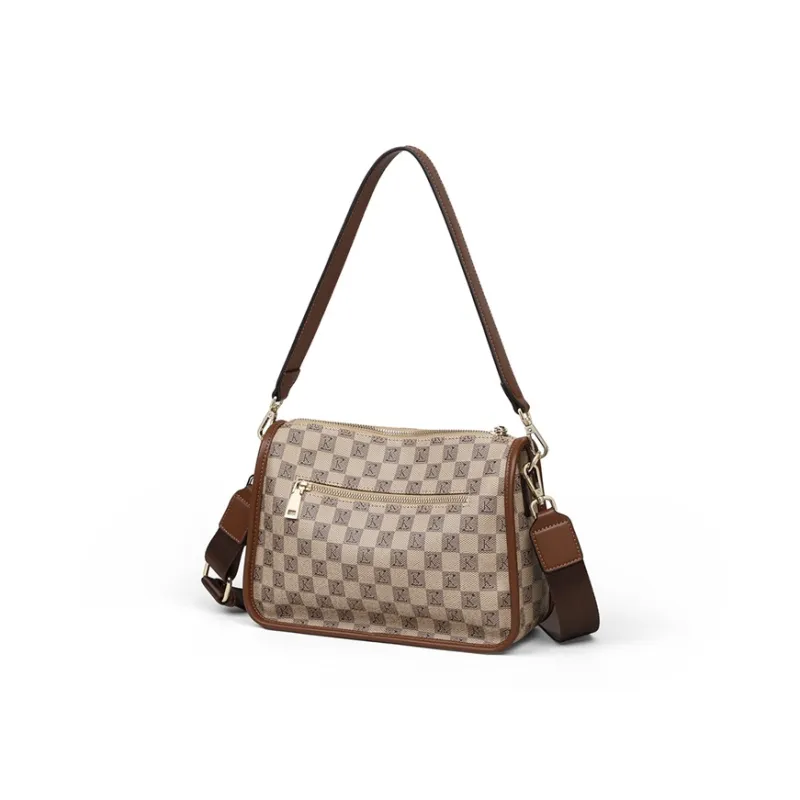 VINEY Synthetic Leather Tote Handbag, Crossbody Bag Regular Women's Coffee Brown-22