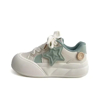 KATHRYN WILSON Durable Lightweight And Breathable Low Top Skateboard Shoes Women's Beige Green